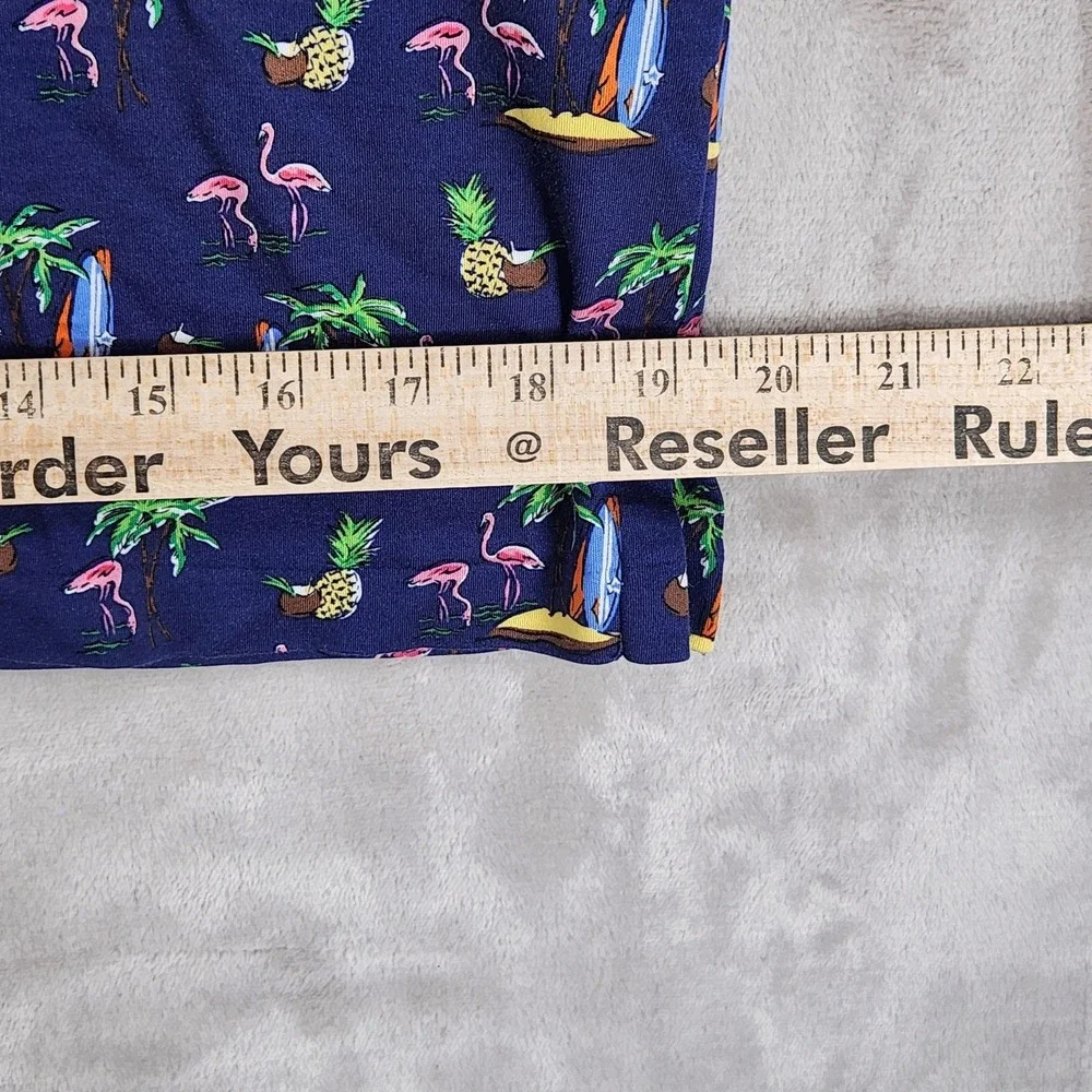 Polo Ralph Lauren Polo Shirt Mens Medium Blue Flamingo Tropical Print Beach